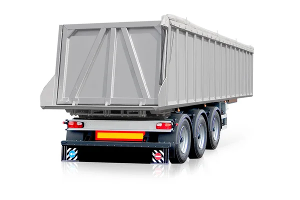 Серый трейлер, грузовик — стоковое фото