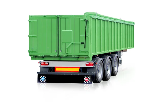 Зеленый прицеп, грузовик — стоковое фото