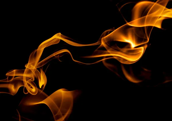 Fire flames on black background — Stock Photo, Image