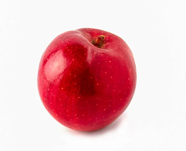 Maçã Vermelha Isolada Fruta Madura Sobre Fundo Branco — Fotografia de Stock