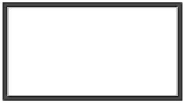 Beyaz arkaplanda siyah dikdörtgen çerçeve, fotoğraf çerçevesi şeklinde dikey dikdörtgenin çizimi.
