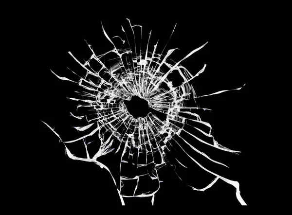 Broken Black Glass Texture Cracks Window — Stock Photo, Image