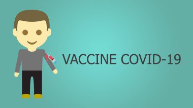 Covid 19 'dan aşılama. Şırıngası ve aşısı olan bir adam