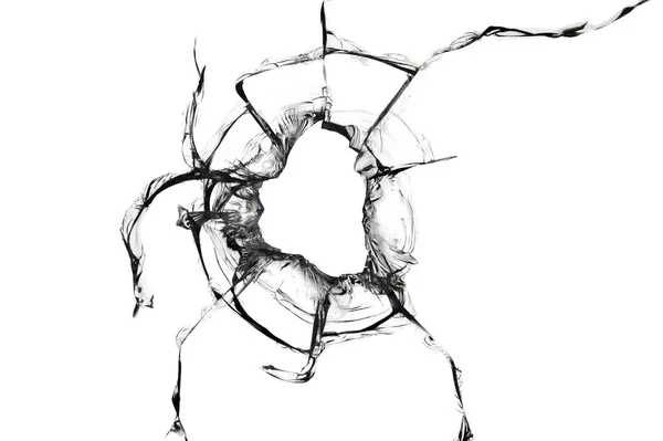 Концепція Отвору Розбитому Вікні Тріщини Склі Дизайну — стокове фото