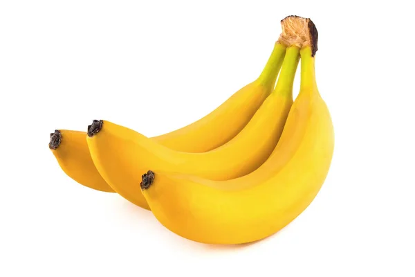 Verse Rijpe Bananen Geïsoleerd Witte Achtergrond — Stockfoto