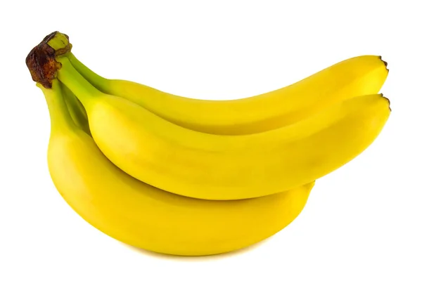 Rijpe Bananen Geïsoleerd Witte Achtergrond — Stockfoto