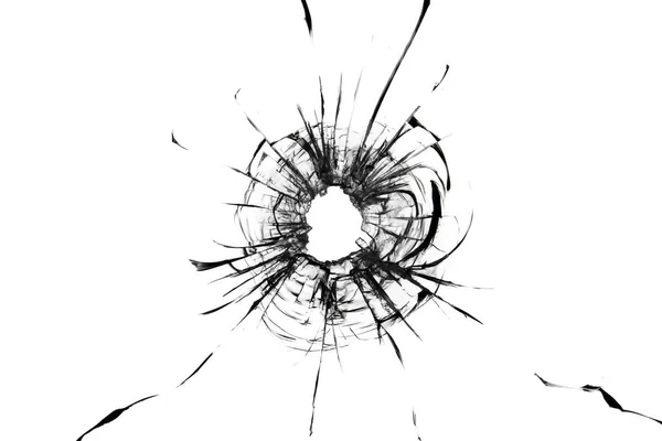 Broken Glass Texture Cracks Shot Bullet Window Cracked Abstraction White — Fotografia de Stock