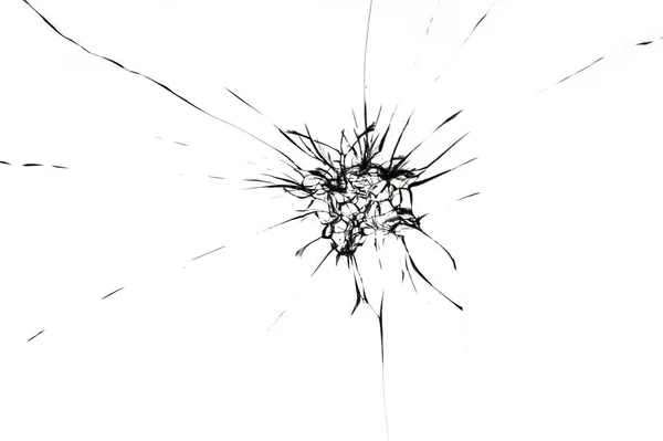 Effect Broken Glass Screen Smartphone Cracked White Background — Foto Stock