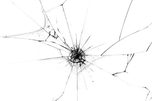 ガラスにぶつかるクラックの影響 — ストック写真