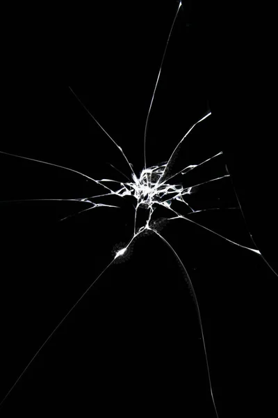 衝撃から携帯電話の画面上のクラックガラス スマートフォンの破損した保護ガラス — ストック写真
