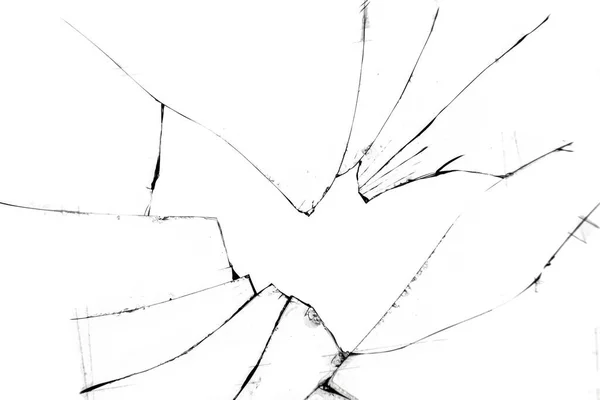 Texture Cracks Broken Glass Hole Damaged Window — Stockfoto