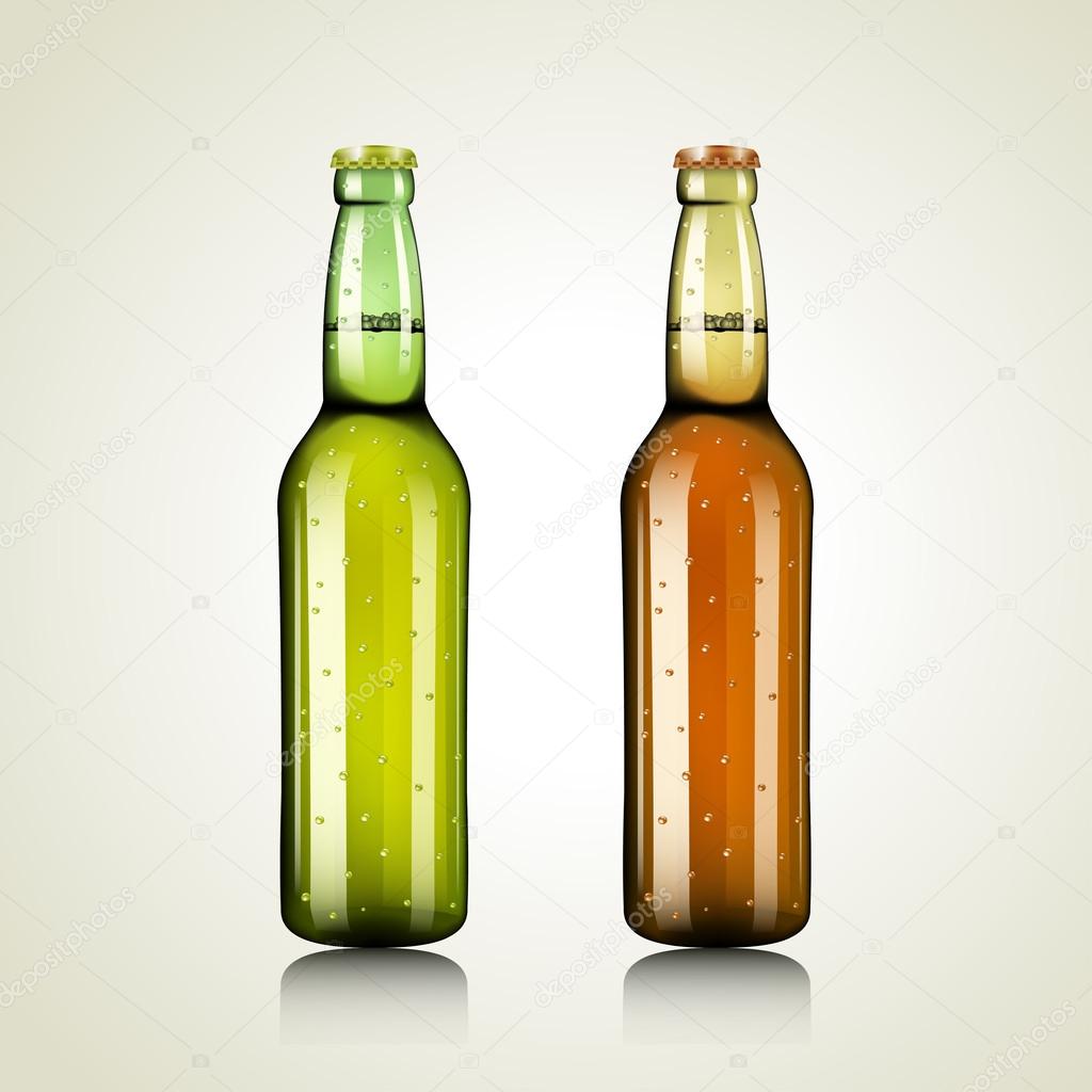 Green and brown beer bottles