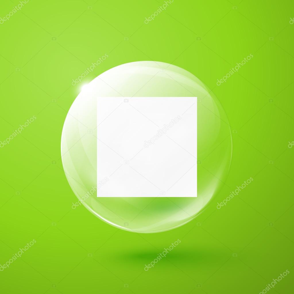 Transparent sphere with paper inside