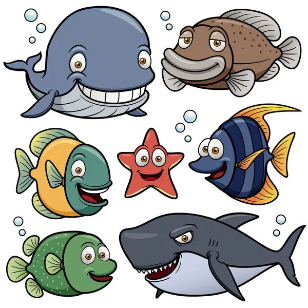 Recogida de animales marinos — Vector de stock