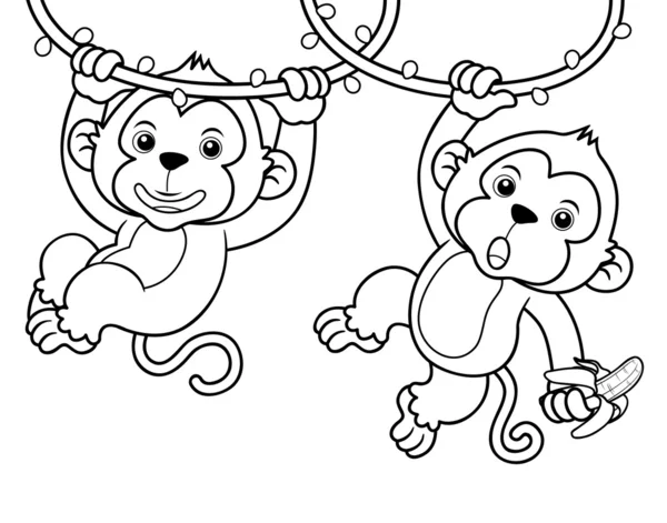 Singes de bande dessinée — Image vectorielle