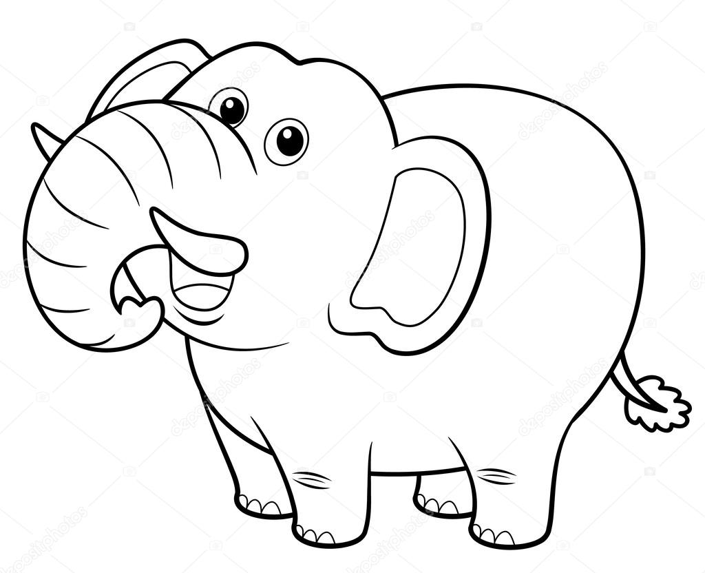 Dibujos Animados Elefante — Vector De Stock © Sararoom 28768731