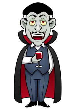 karikatür Kont Drakula cam kan