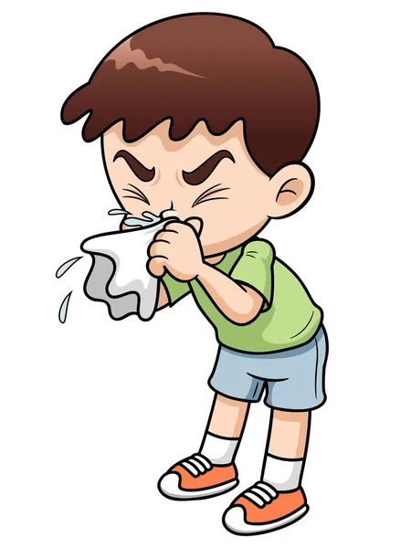 Sick boy cartoon — Stock Vector