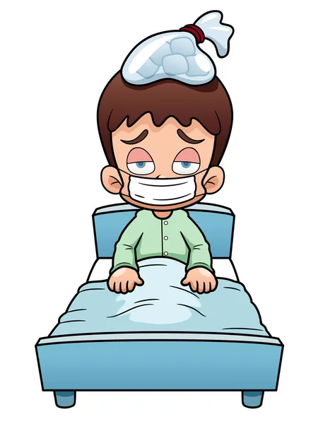 Sick boy cartoon — Stock Vector