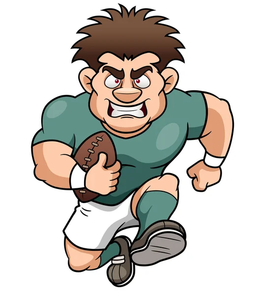 Gracz rugby kreskówka — Wektor stockowy