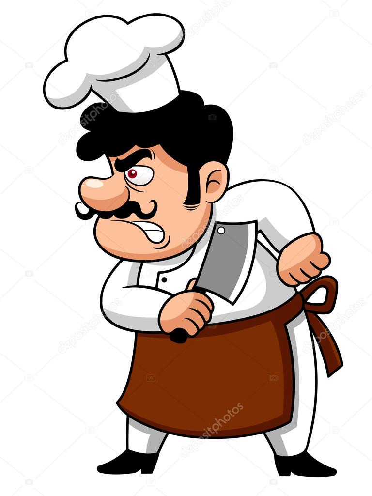 Cartoon Chef angry
