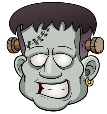 Cartoon zombie face clipart