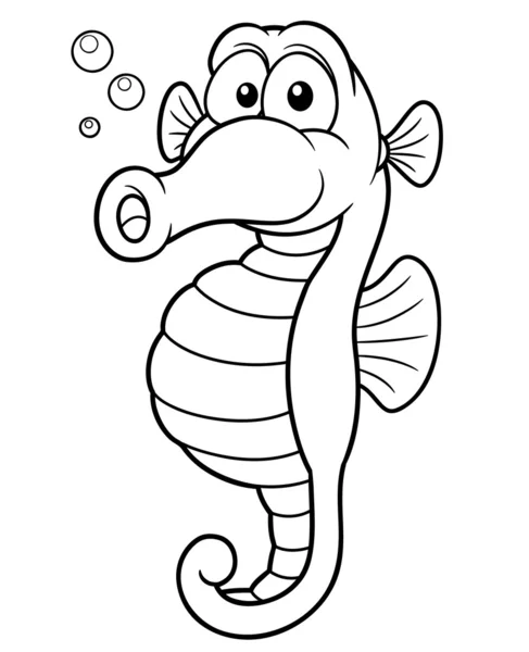Seahorse kreslený — Stockový vektor