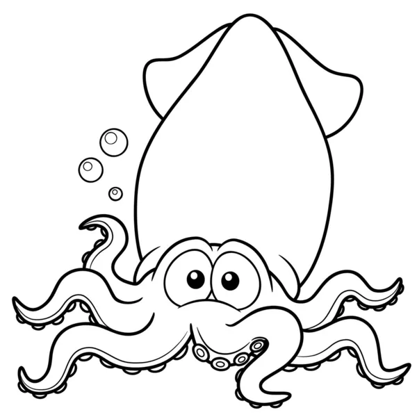 Squid cartoon — Stock Vector