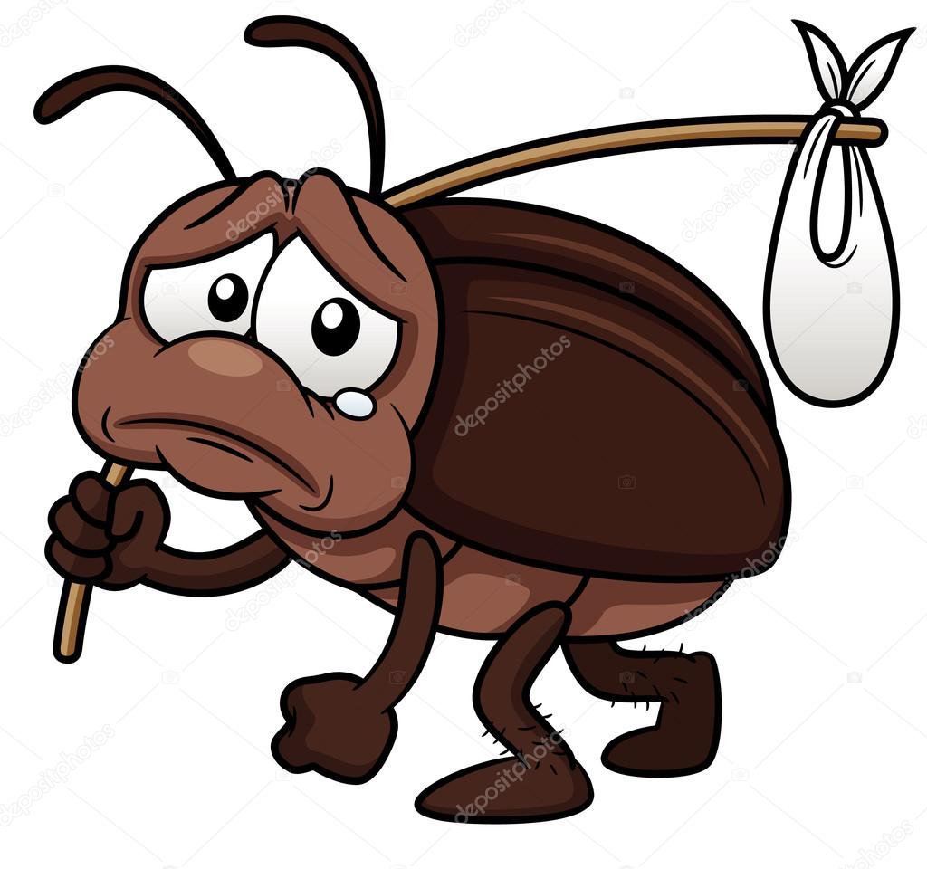 Cockroach cartoon get out