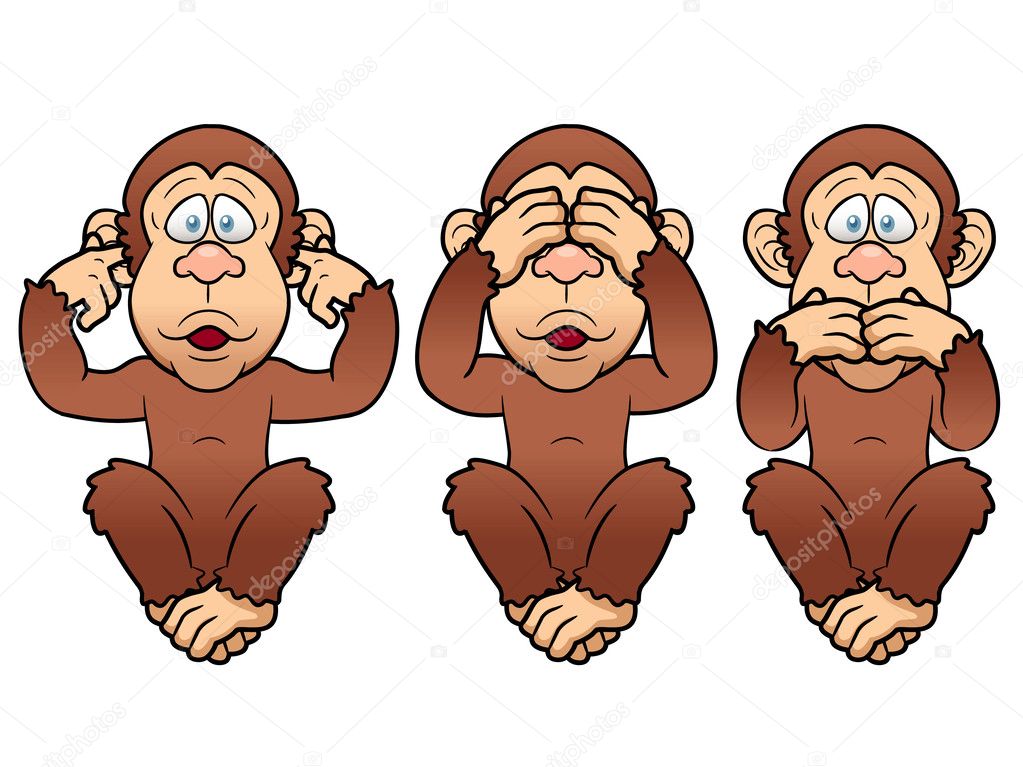 Cartoon Three monkeys