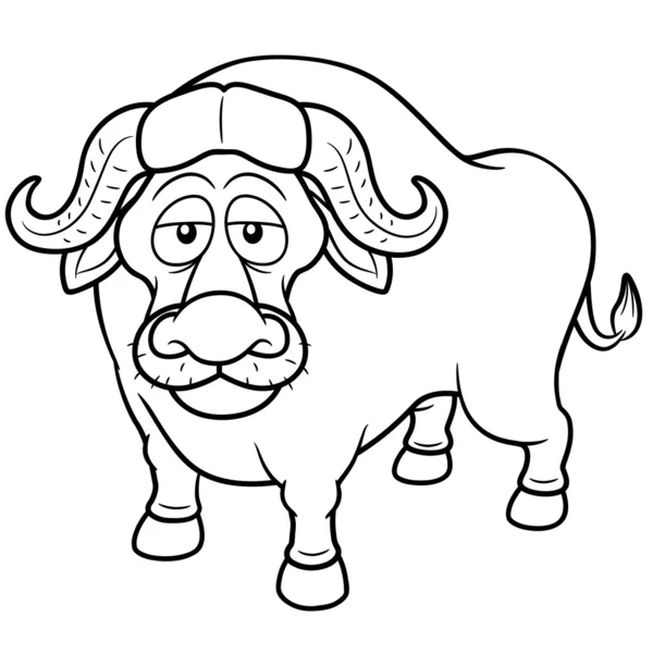 African buffalo cartoon — Stock Vector