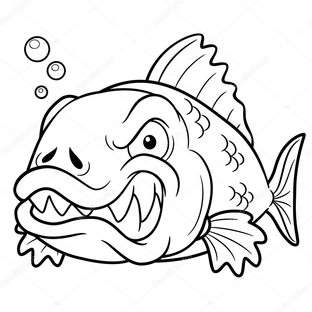 Download Angry fish cartoon — Stock Vector © sararoom #29088935
