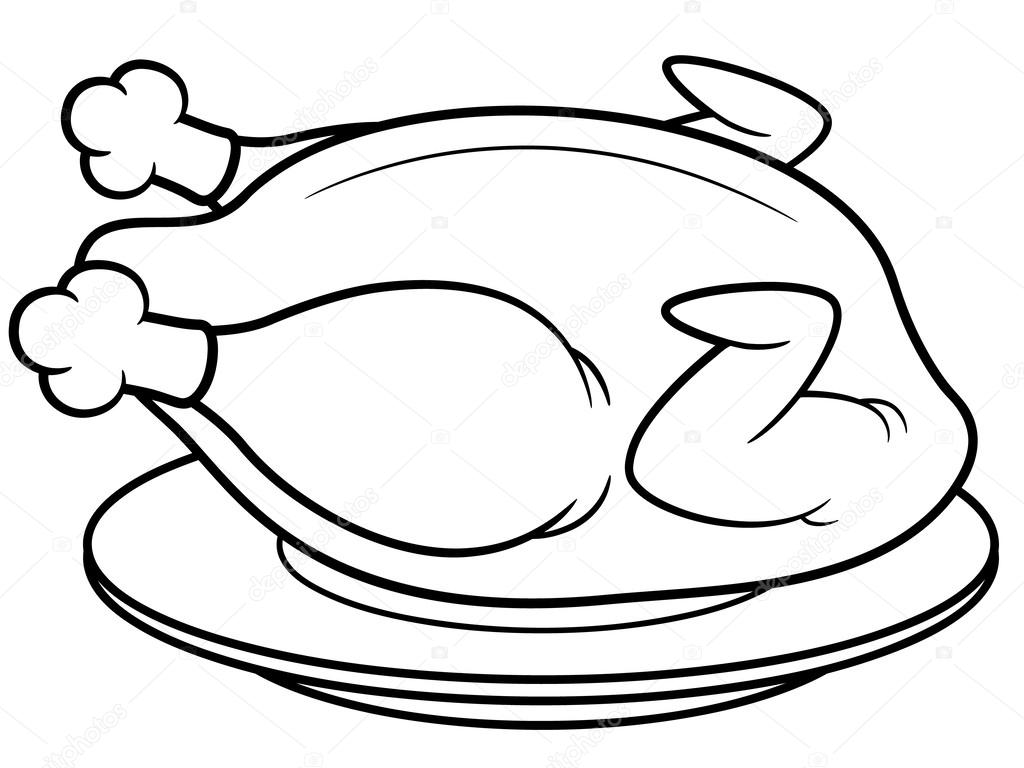 stock illustration roast chicken