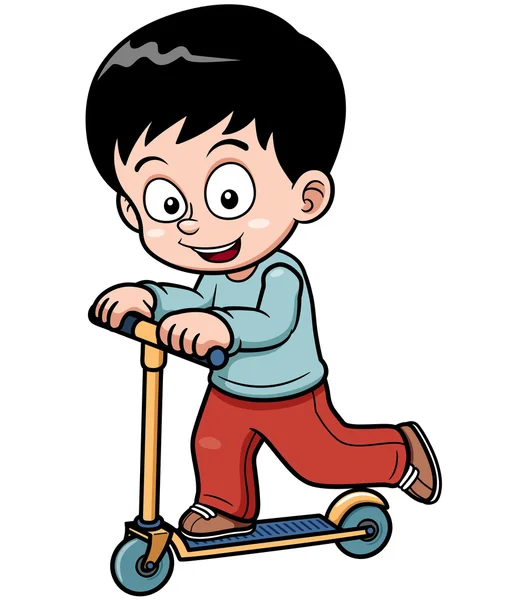 Kleine jongen skateboarden — Stockvector