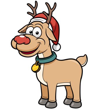 Ren geyiği çocuk Noel kırmızı şapka ile