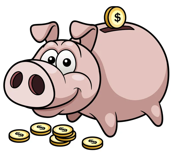 Happy Piggy Bank — Stock Vector