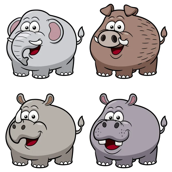 Animales salvajes dibujos animados — Vector de stock