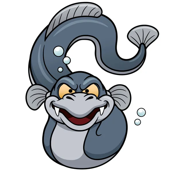 Caricatura de anguila eléctrica — Vector de stock