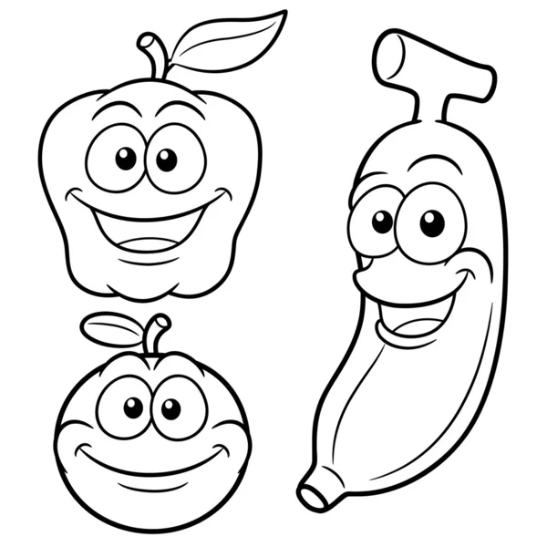 Mutlu karikatür meyve — Stok Vektör