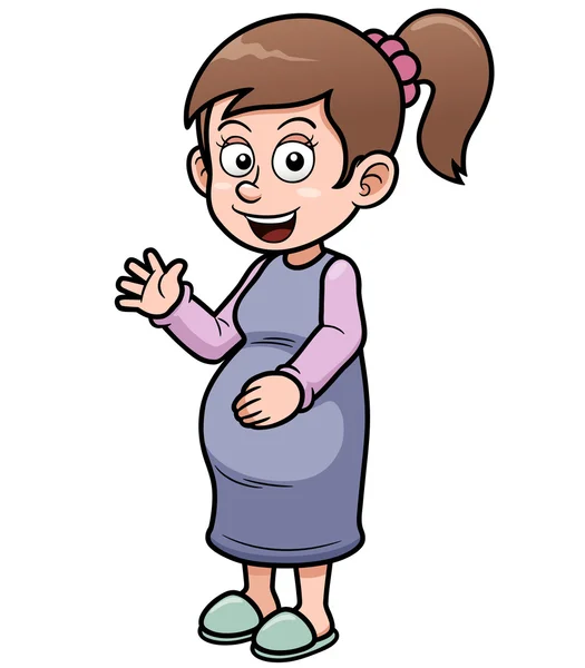 Une femme enceinte dessin animé — Image vectorielle