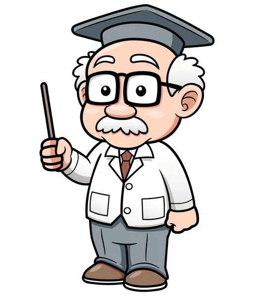 Professor dos desenhos animados — Vetor de Stock