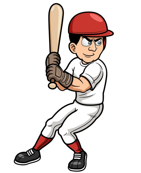Jugador de dibujos animados de béisbol — Archivo Imágenes Vectoriales
