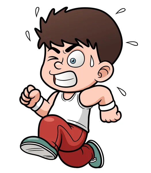 Chico corriendo — Vector de stock