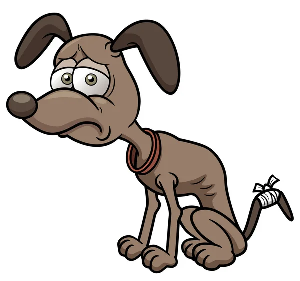 Ziek cartoon hond — Stockvector