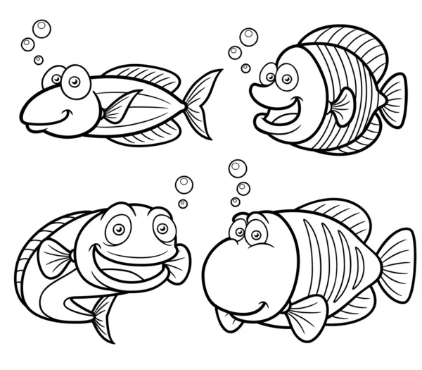 Conjunto de peces marinos — Vector de stock