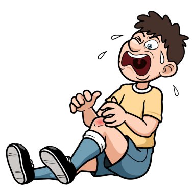 A man with a painful leg injury clipart