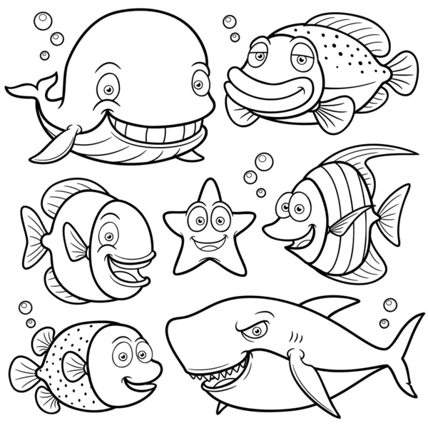 Moře zvířata kolekce — Stockový vektor