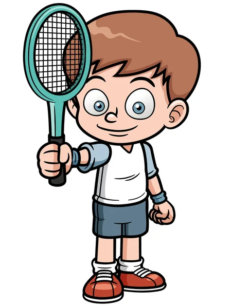 Karikatür tenisçi — Stok Vektör