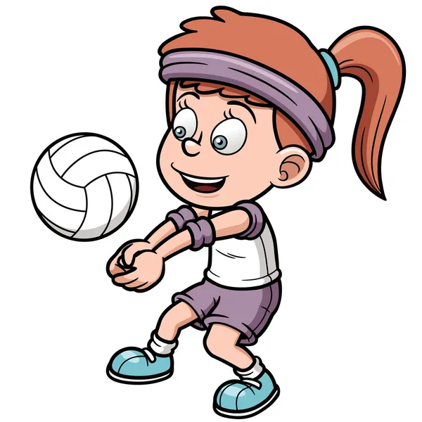 Jeune joueur de volley — Image vectorielle