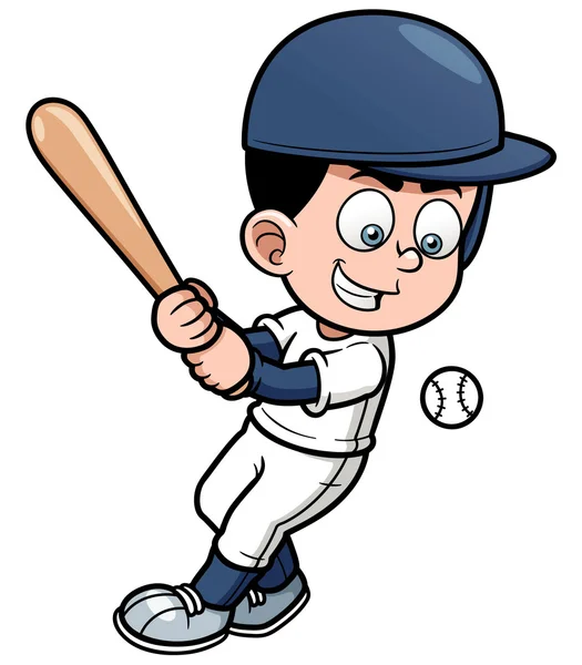 Tecknad baseballspelare — Stock vektor